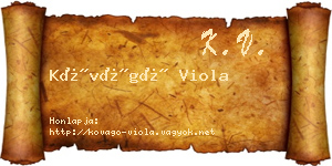 Kővágó Viola névjegykártya